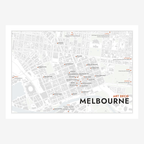 Art Deco Melbourne Map poster in Chalk