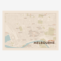 Art Deco Melbourne Map poster in Terracotta