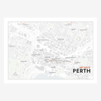 Art Deco Perth Map poster in Chalk
