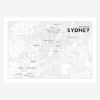 Art Deco Sydney Map poster in Chalk