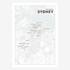 Art Deco Sydney Map poster in Chalk, portrait