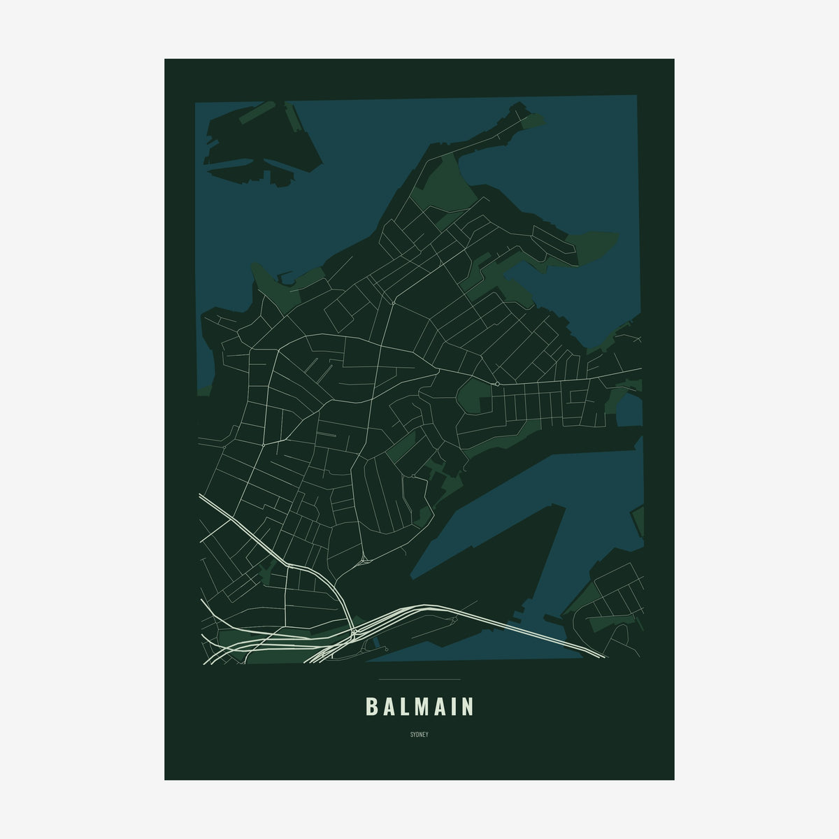 Balmain Map poster, unframed print