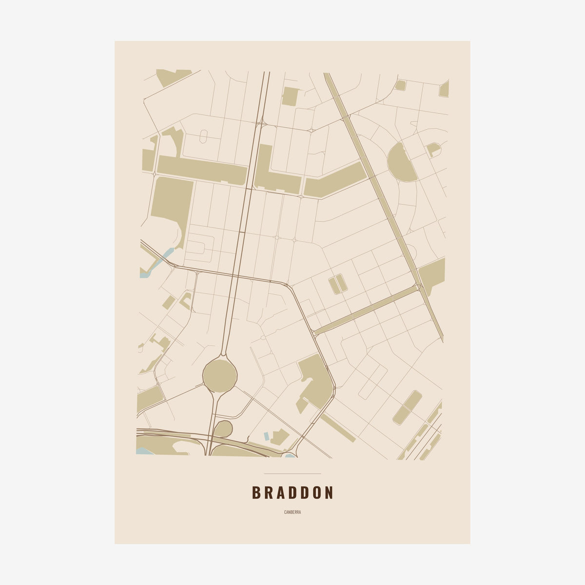 Braddon Map poster, unframed print