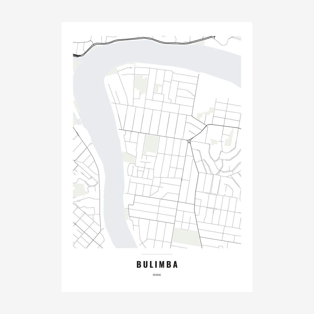 Bulimba Map poster, unframed print