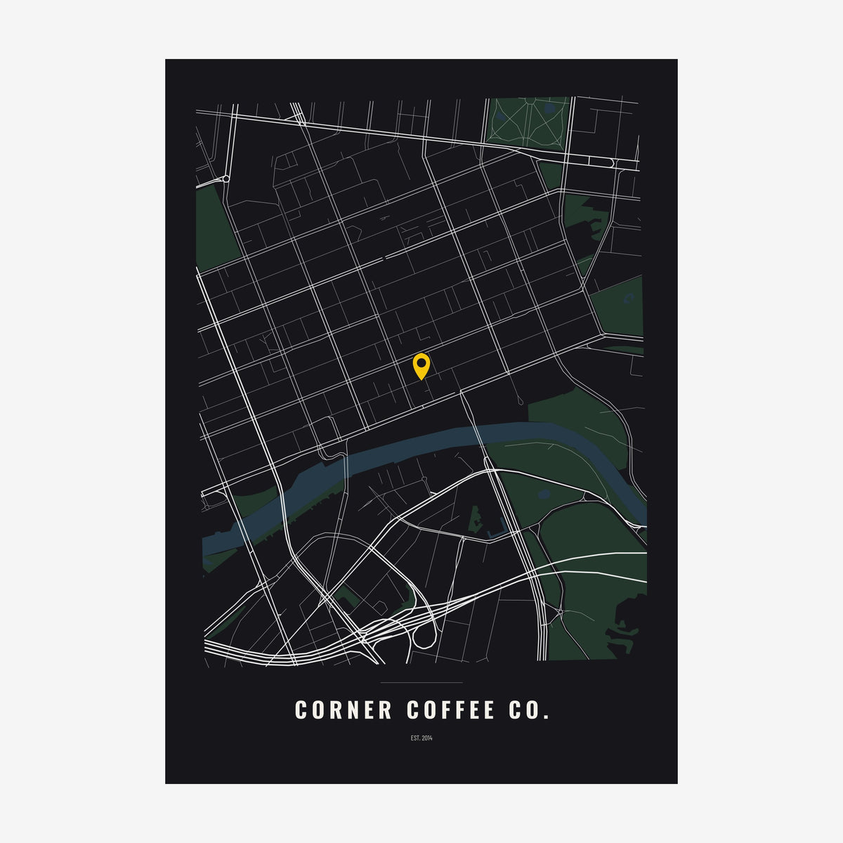 Business Location Map poster, unframed print
