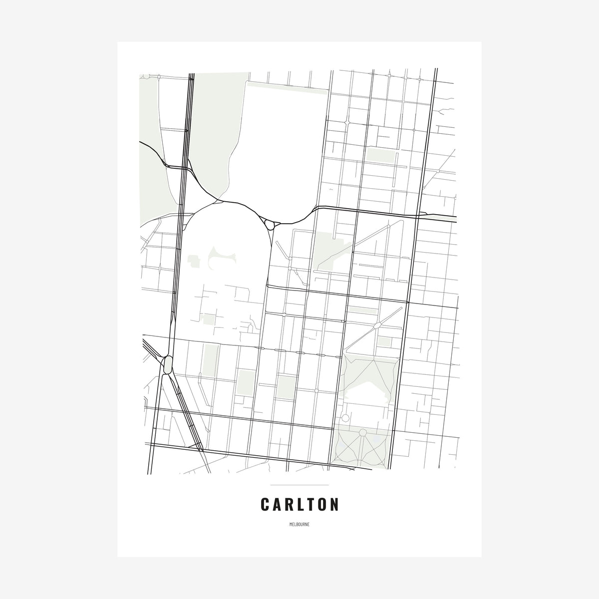 Carlton Map poster, unframed print