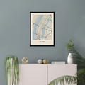 City Map Poster — New York framed in a living room