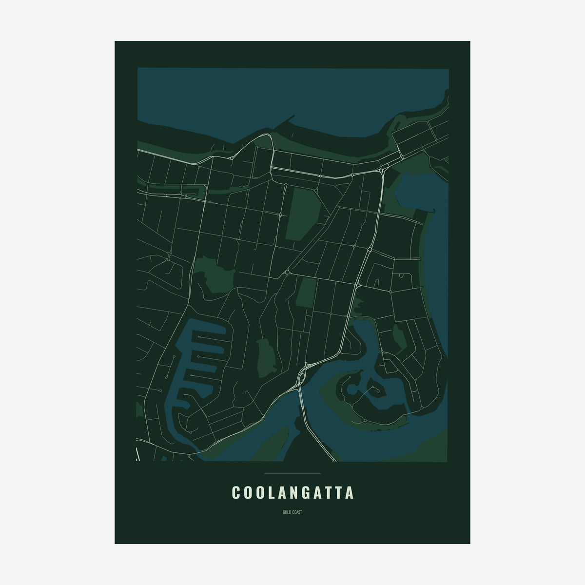 Coolangatta Map poster, unframed print