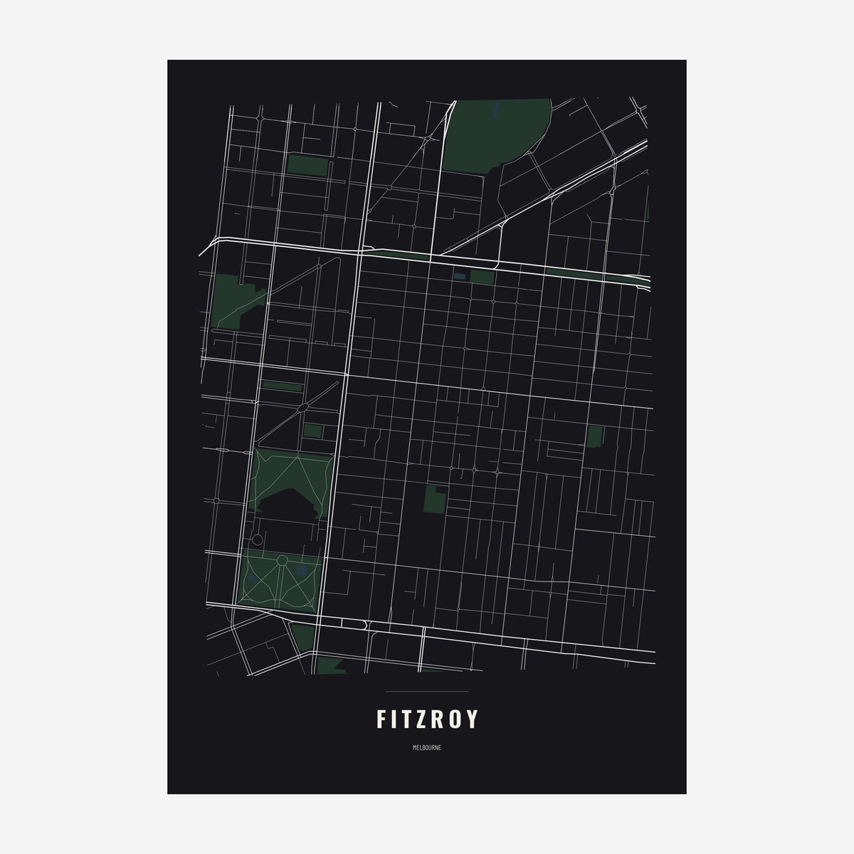 Fitzroy Map poster, unframed print