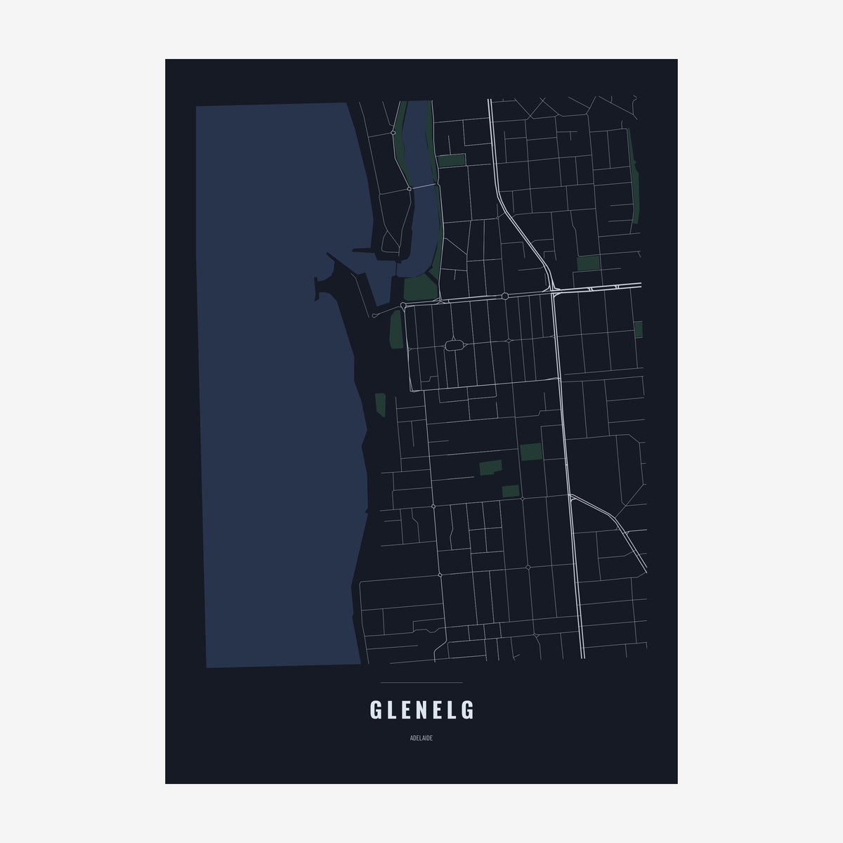 Glenelg Map poster, unframed print