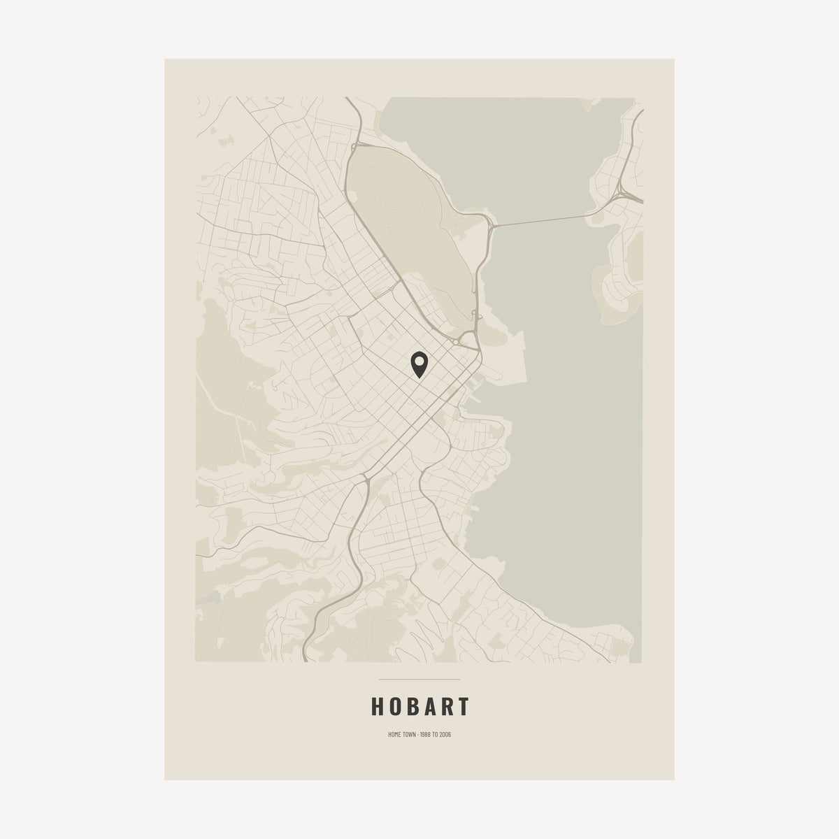 Home Town Map poster, unframed print