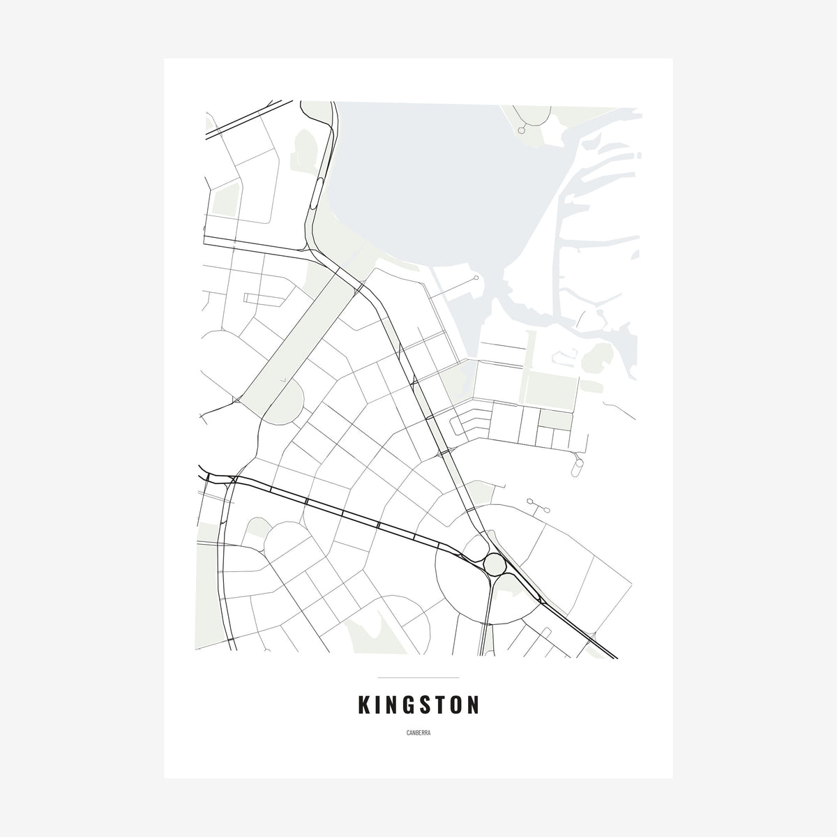 Kingston Map poster, unframed print
