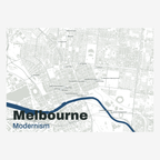 Modernism Melbourne Map — Chalk — landscape