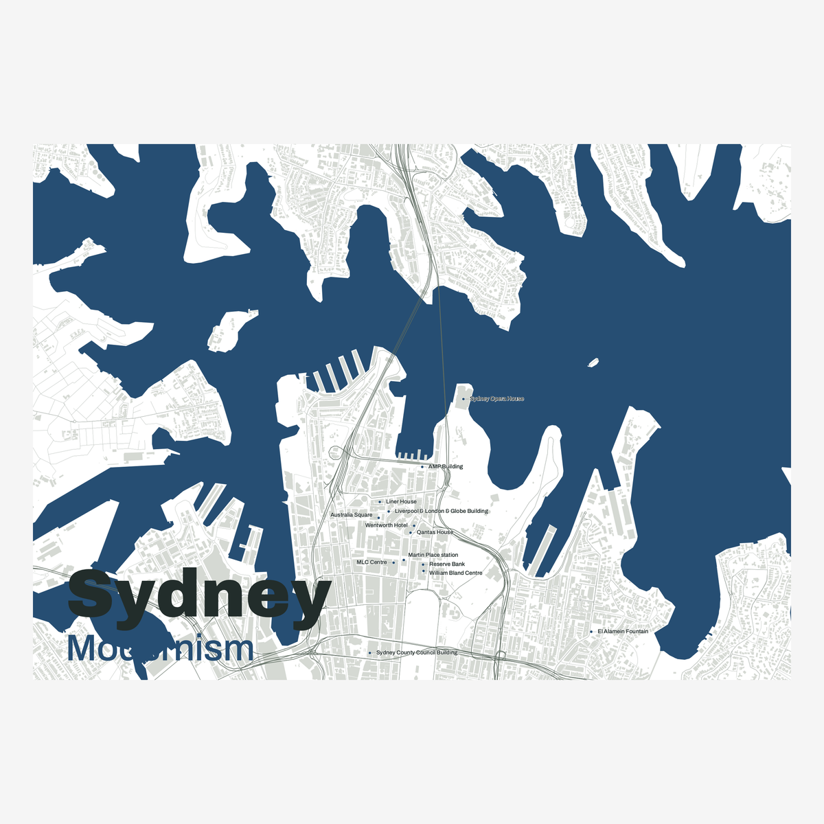 Modernism Sydney Map — Chalk — landscape