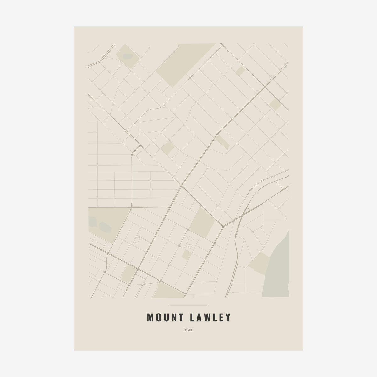 Mount Lawley Map poster, unframed print