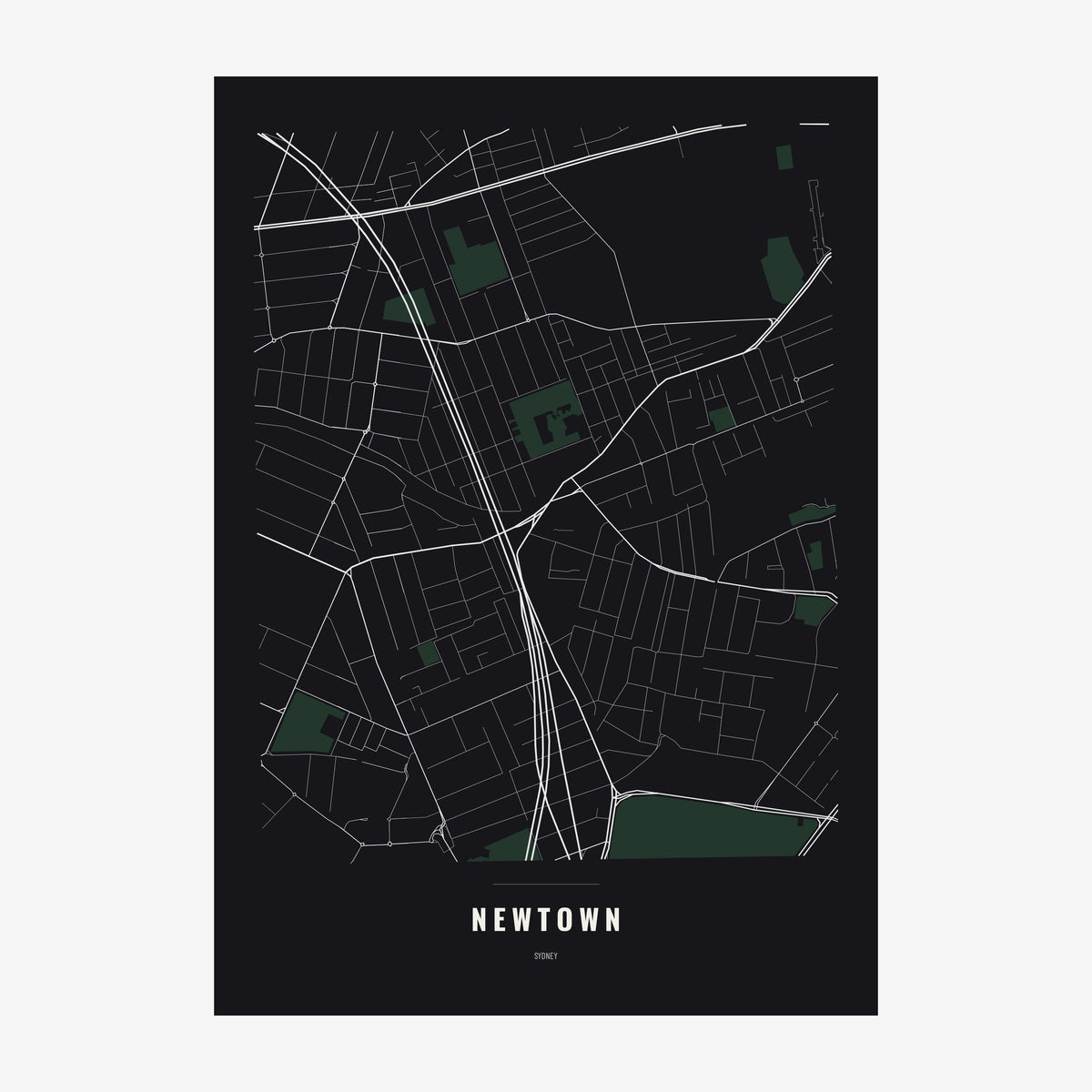 Newtown Map poster, unframed print