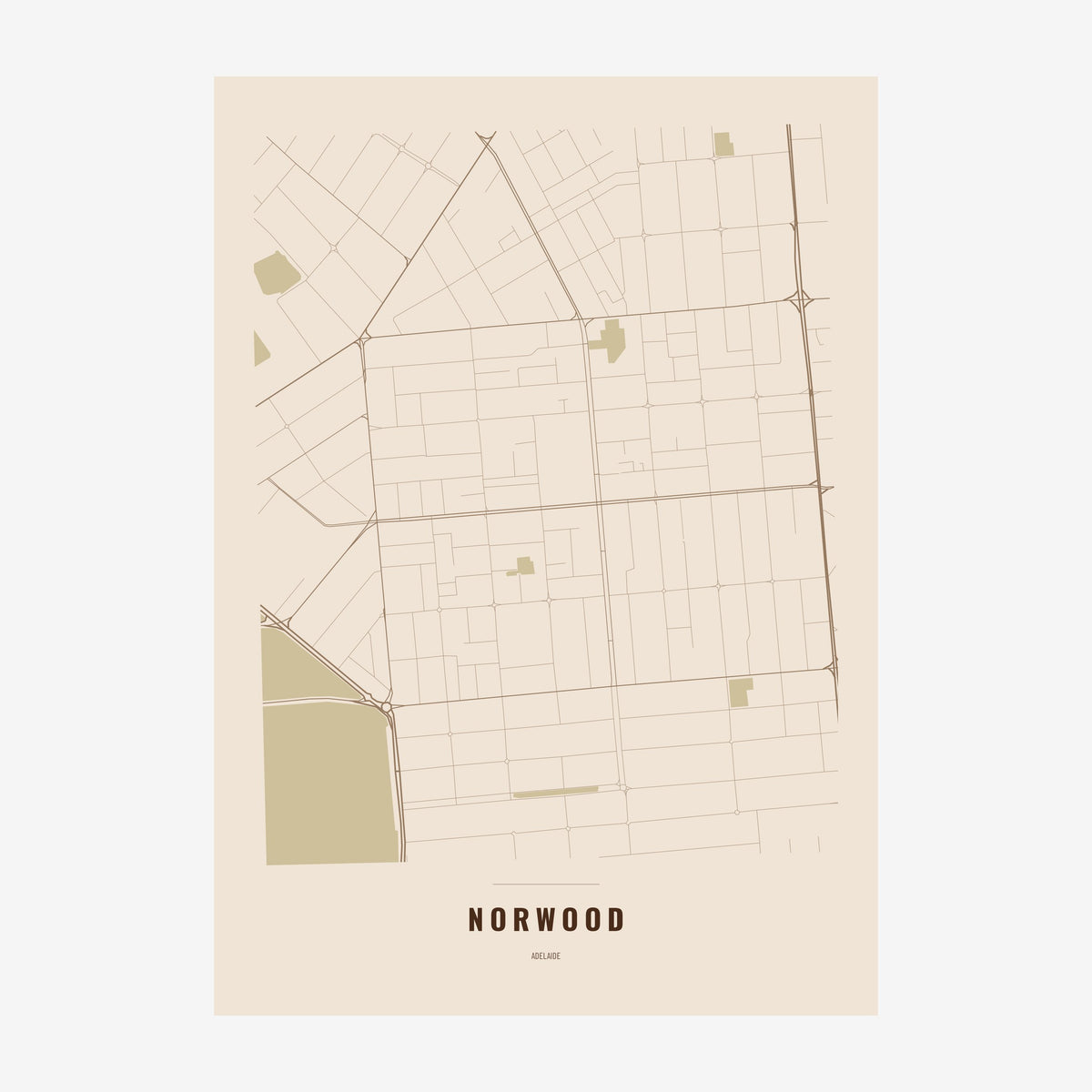 Norwood Map poster, unframed print