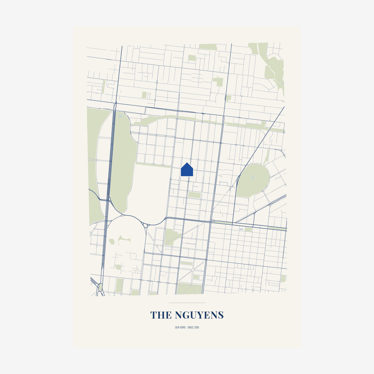 Our Home Map poster, unframed print