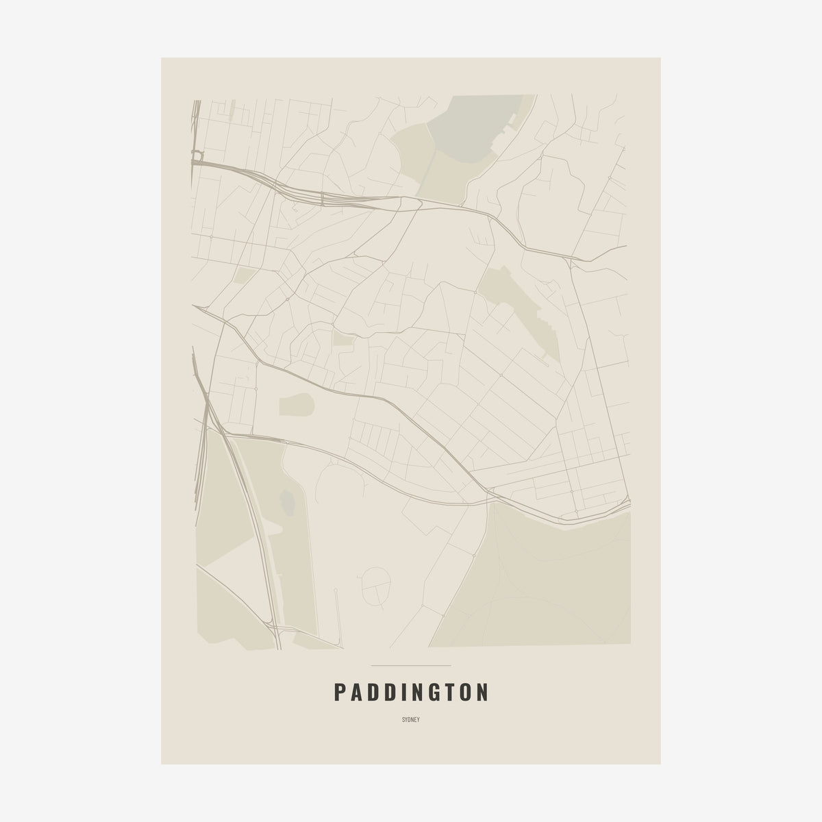 Paddington Map poster, unframed print