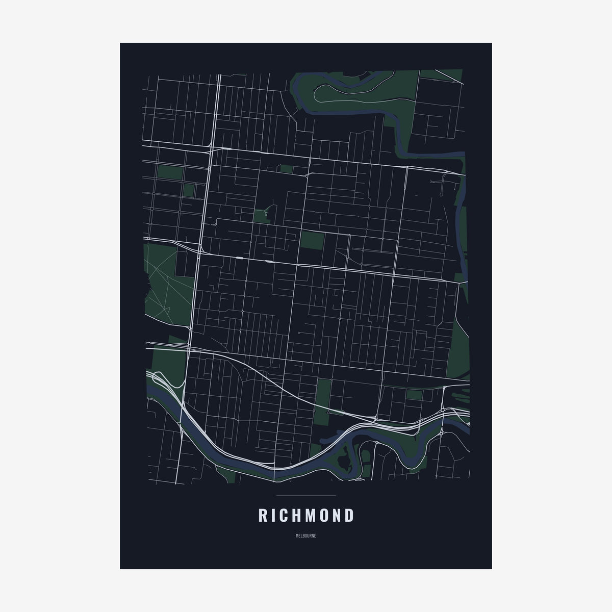 Richmond Map poster, unframed print