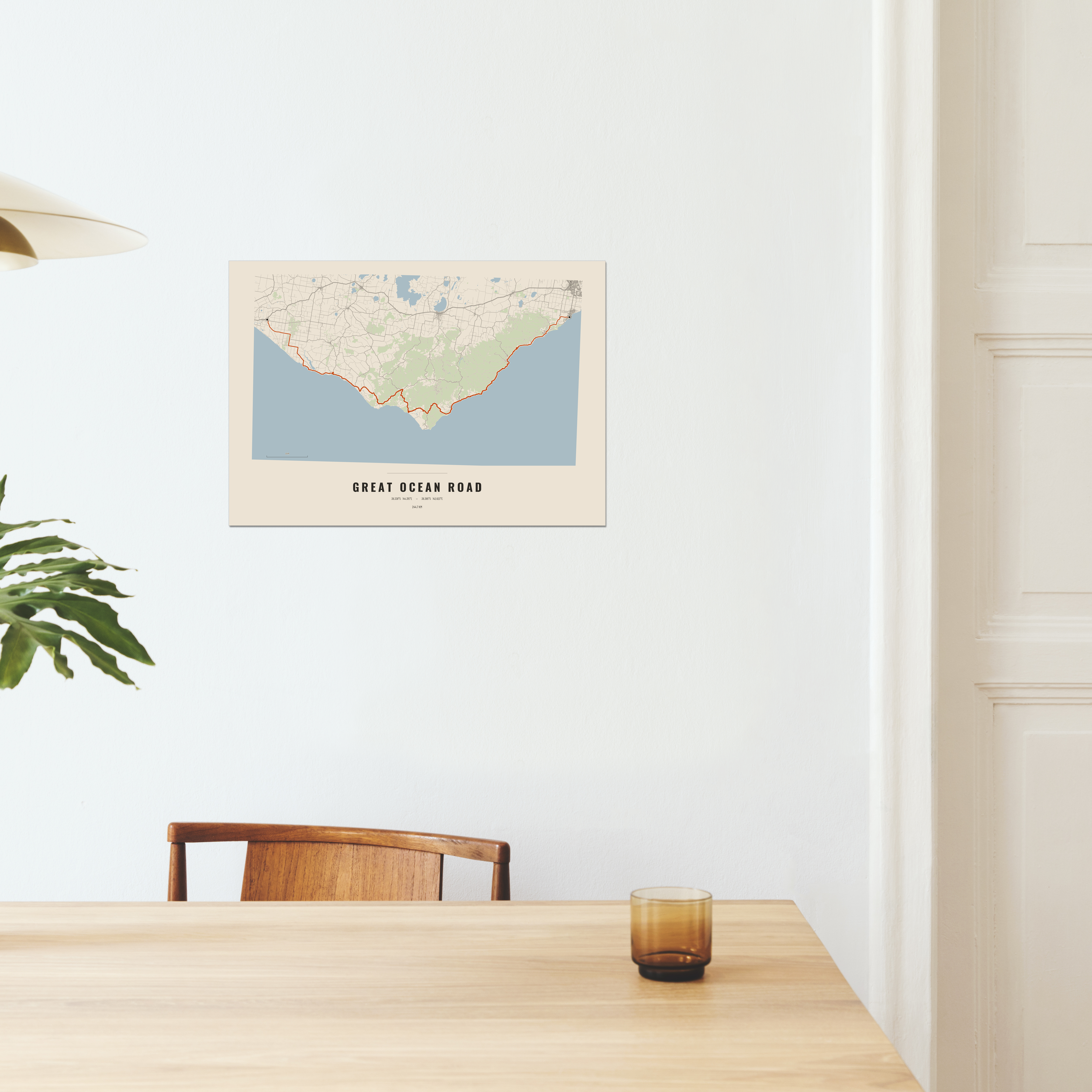 Route Map Poster — Great Ocean Road unframed print