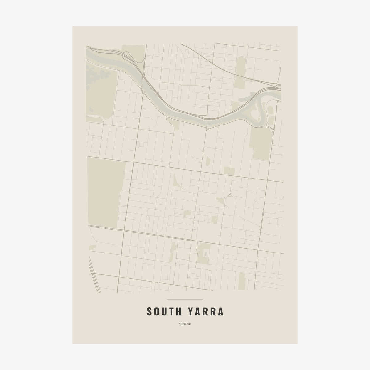 South Yarra Map poster, unframed print