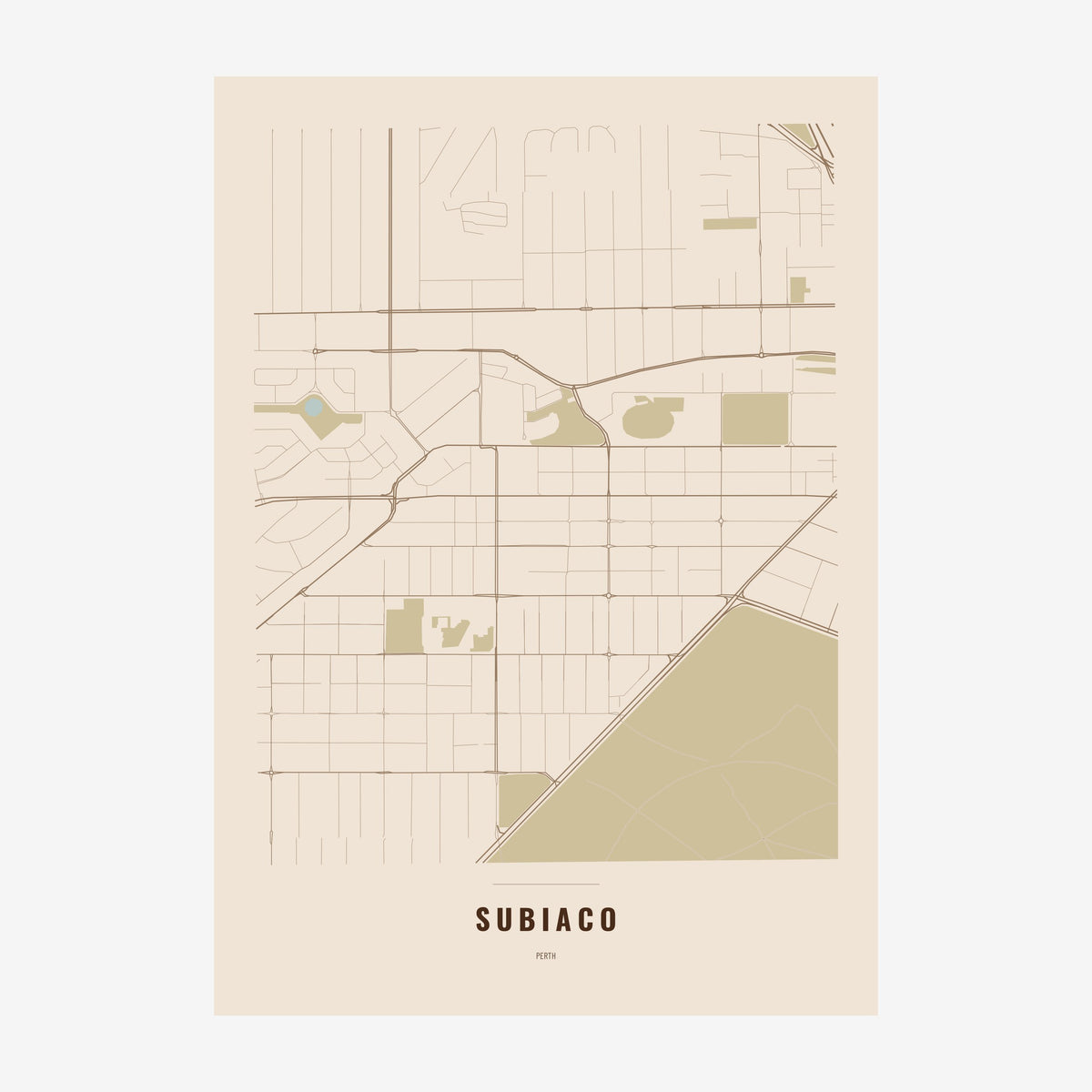 Subiaco Map poster, unframed print