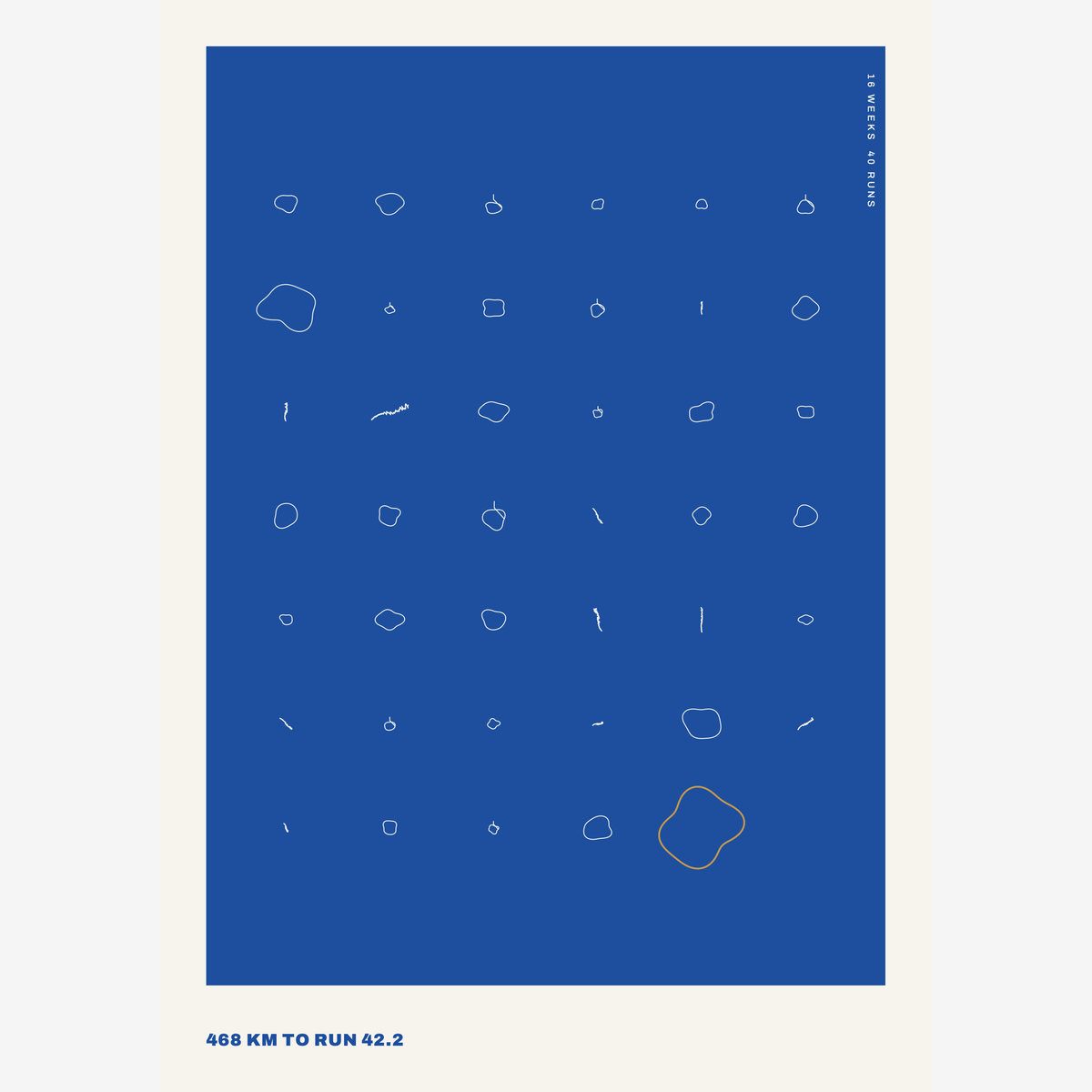 Example Training Block poster, Exhibition layout: the training shapes on a blue panel with the headline below