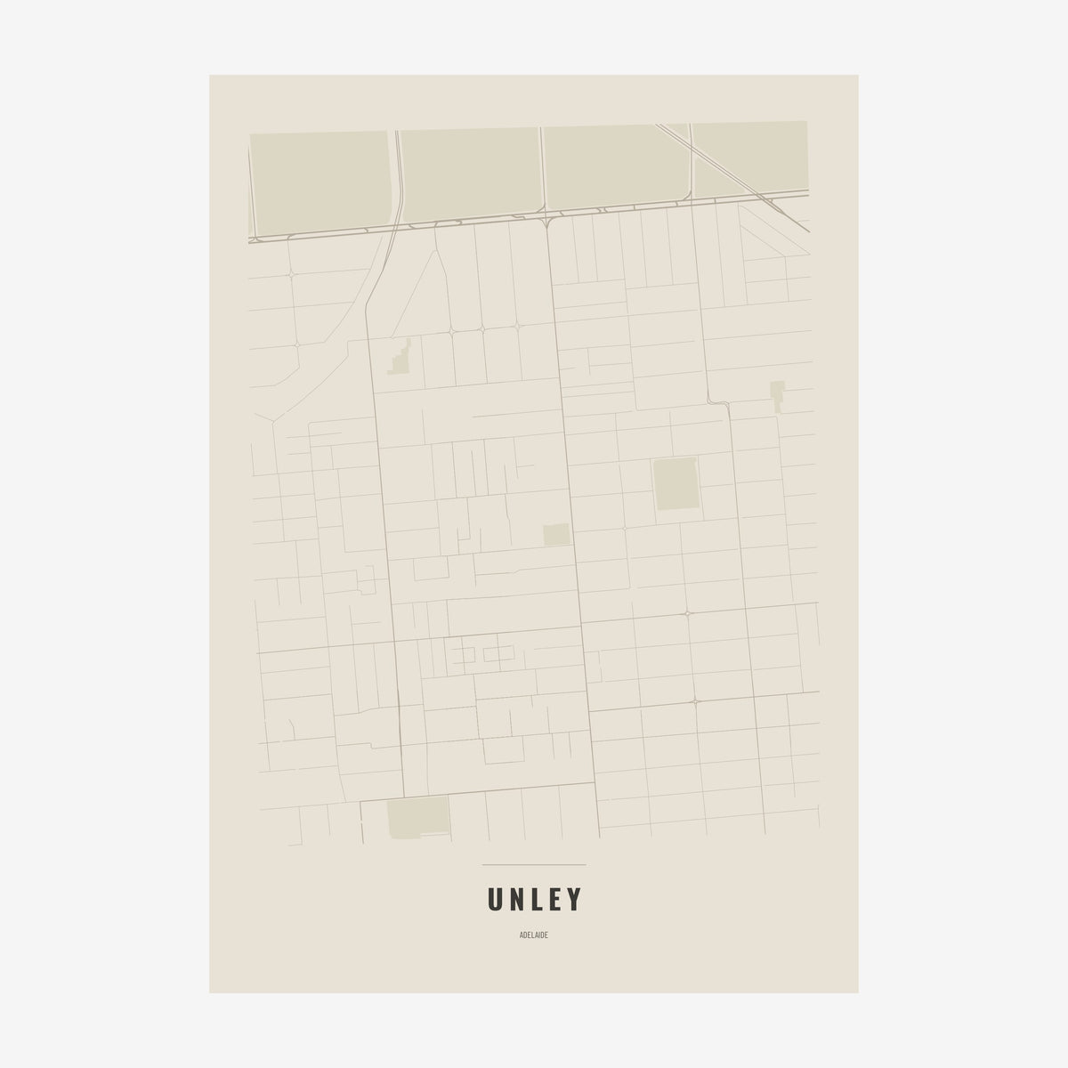 Unley Map poster, unframed print