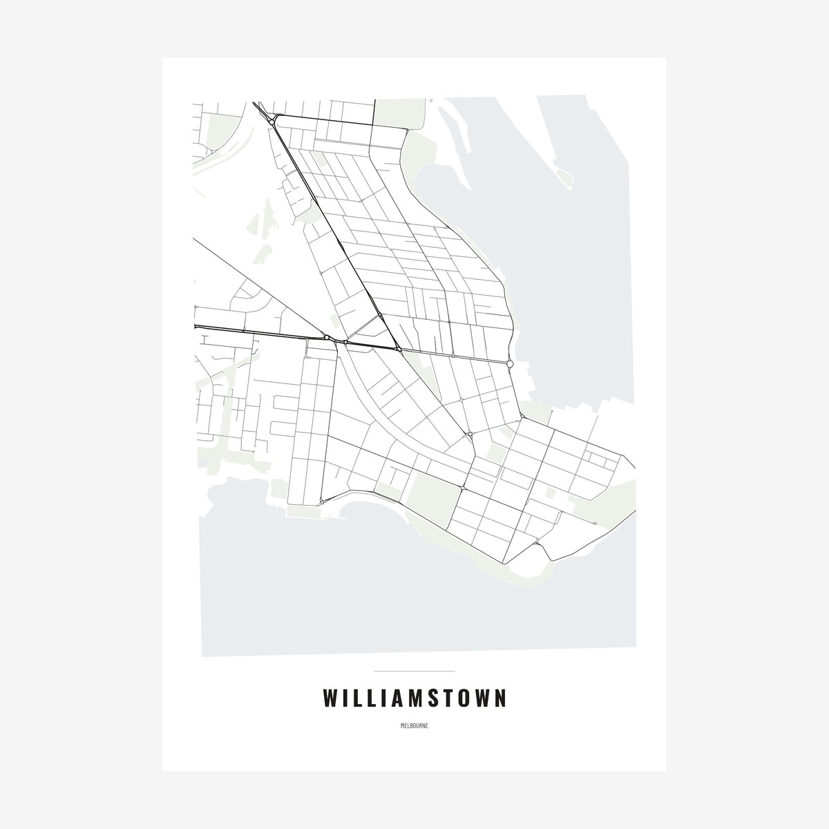 Williamstown Map poster, unframed print