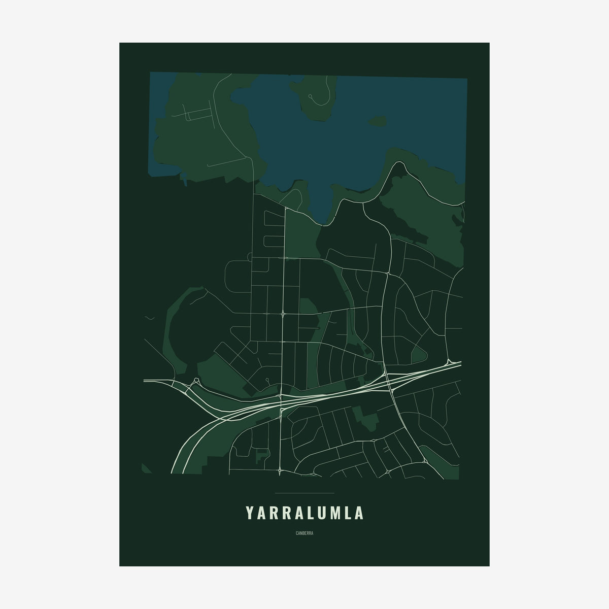 Yarralumla Map poster, unframed print